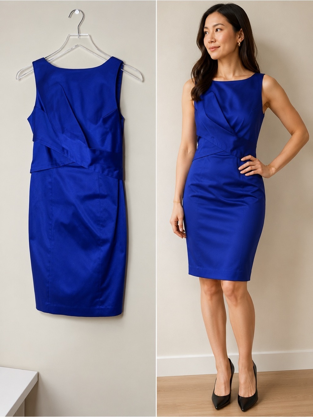 Talbots Petites Royal Blue Sheath Dress Size 2P Elegant Career Cocktail